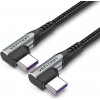 Vention TANHF Type-C USB-C 2.0 to USB-C Dual Right Angle, 1m, šedý