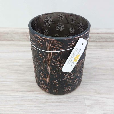 Clayre & Eef Skleněný svícen s vločkami 13 x 10 cm – Hledejceny.cz