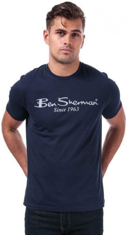 Tričko Ben Sherman Mens Large Logo T-Shirt Navy | Srovnanicen.cz