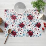 Biante satén prostírání LUP-506 Vánoční hvězdy na ledově modrém 30x40 cm – Zboží Dáma