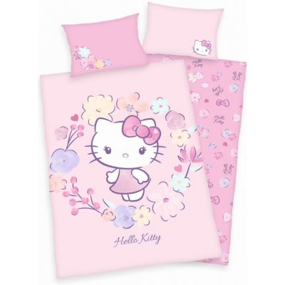 Herding povlečení Hello Kitty Květy 100 x 135 , 40 x 60 cm – Zboží Mobilmania