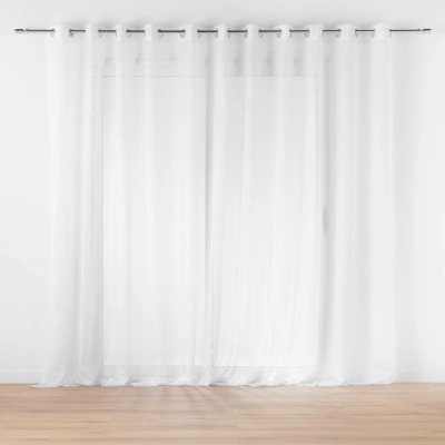 Douceur d'intérieur Hotová záclona z hladkého voálu LISSEA, bílá, 400 x 240 cm bílá – Hledejceny.cz