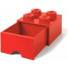 Box a koš na hračky LEGO® úložný box s šuplíkem 25 x 25 x 18 cm červená