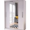 Šatní skříň Idzczak Neomi 01 120 cm s posuvnými dveřmi a zrcadlem Matná bílá