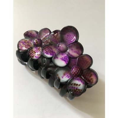 Skřipec do vlasů fialové květy – Zboží Dáma