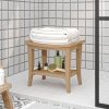 Koupelnový nábytek zahrada-XL Odkládací stolek do koupelny 50x35x45 cm masivní teakové dřevo