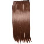 Vlasy clip in 130 g - přírodní hnědé vlasové příčesky rovné 55 cm – Zboží Dáma