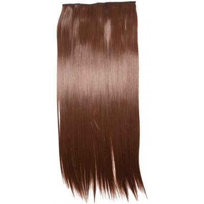 Vlasy clip in 130 g - přírodní hnědé vlasové příčesky rovné 55 cm – Zboží Dáma