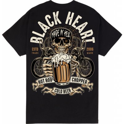 Pánské triko black Heart BEER BIKER černá – Zboží Mobilmania
