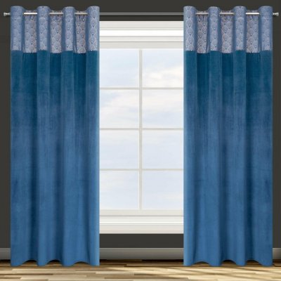 Design 91 ZATEMŇOVACÍ ZÁVĚS NA KROUŽCÍCH AGNES 140X250 CM NÁMOŘNICKÁ MODRÁ – Hledejceny.cz