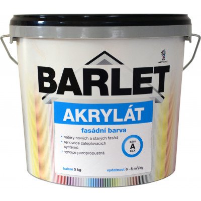 BARLET akrylát fasádní barva bílá báze A, 5 kg – Zbozi.Blesk.cz
