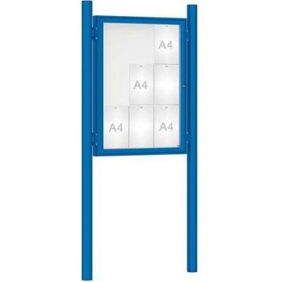 PROCITY Venkovní vitrína model 1000 9 x A4, modrá, včetně sloupků | Zboží Auto
