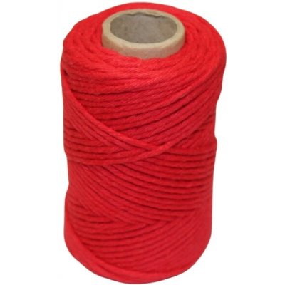 Provázek bavlněný červený 57m, tloušťka 2 mm – Zboží Dáma