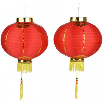 Čínské lampiony červené 2 ks 25 cm – Zboží Mobilmania