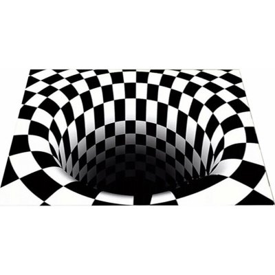RealG RC-K-1175 Rohožka s 3D efektem černobílá iluze 60 x 90 cm – Zbozi.Blesk.cz
