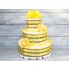 Plenkový dort PASTELL Decor Plenkový dort třípatrový žlutý Bez hračky 2 Miminko váží 3 - 6 kg