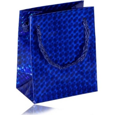 Šperky Eshop Papírová dárková taštička holografická Y32.07 modrá hladký lesklý povrch