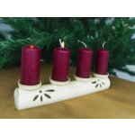 Keramikaportal.eu-svícen adventní bílá barva,válec vyřezávaný 35x7cm s bezpečným keramickým kalíškem. – Hledejceny.cz