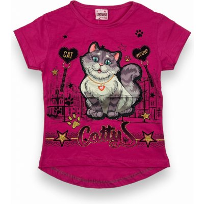 Zeyrek dívčí růžové tričko s blikající kočkou Diana růžová