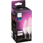 Philips Hue White and Color Ambiance Bluetooth LED žárovka E14 set 2ks 8719514356719 2x4W 2x470lm 2000-6500K RGB – Zboží Živě