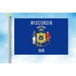 LIBEA, s.r.o. Wisconsin vlajka Rozměr: 100×150 cm, Uchycení: Karabiny na stožár – Hledejceny.cz