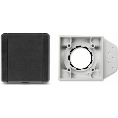 Zásuvkový komplet SQUARE (9x9 cm) - Černá vysavačová zásuvka včetně stěnové základny s nepřilnavým povrchem. Určeno pro centrální vysavače.