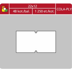 SK Label cenové etikety COLAPLY - 22x12, 1250 ks, bílé