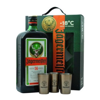 Jägermeister 35% 1 l (dárkové balení 3 sklenice)