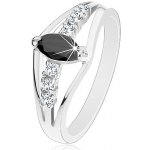 Šperky eshop ocelový prsten s ozdobnými výřezy a zirkonem HH17.14 Aqua modrá – Hledejceny.cz