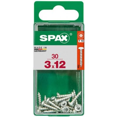 Spax Uni vrut půlkul.hlava T-Star plus T10 S-CUT pln.závit Wirox 3 x 12 mm 30 ks – Hledejceny.cz