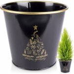 Home Styling Collection Kovový vánoční kbelík černý 10 x 11 cm barva černá – Hledejceny.cz