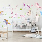 INSPIO Dětské samolepky na zeď - Unicorns, velikost 90 x 70 cm, 3617f – Sleviste.cz