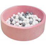 New Baby Dětský suchý bazén s míčky růžový 83 x 83 x 30 růžová – Sleviste.cz