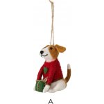 Bloomingville Plstěná vánoční ozdoba Monty Wool Multi A, hnědá barva – Sleviste.cz