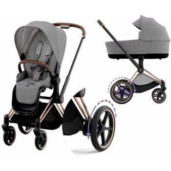 CYBEX Rám e-Priam 2.0 + Seat Pack + Lux Carry Cot 2023 Manhattan Grey Plus