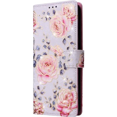 PROTEMIO 70555 FLOWERY Peňaženkové puzdro pre Samsung Galaxy A15 / A15 5G PURPLE ROSE