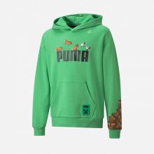 Puma x Minecraft klučičí mikina s kapucí Zelená