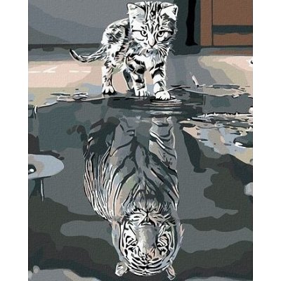 ZUTY Malování podle čísel KOTĚ NEBO TYGR 40 x 50 cm – Zboží Dáma