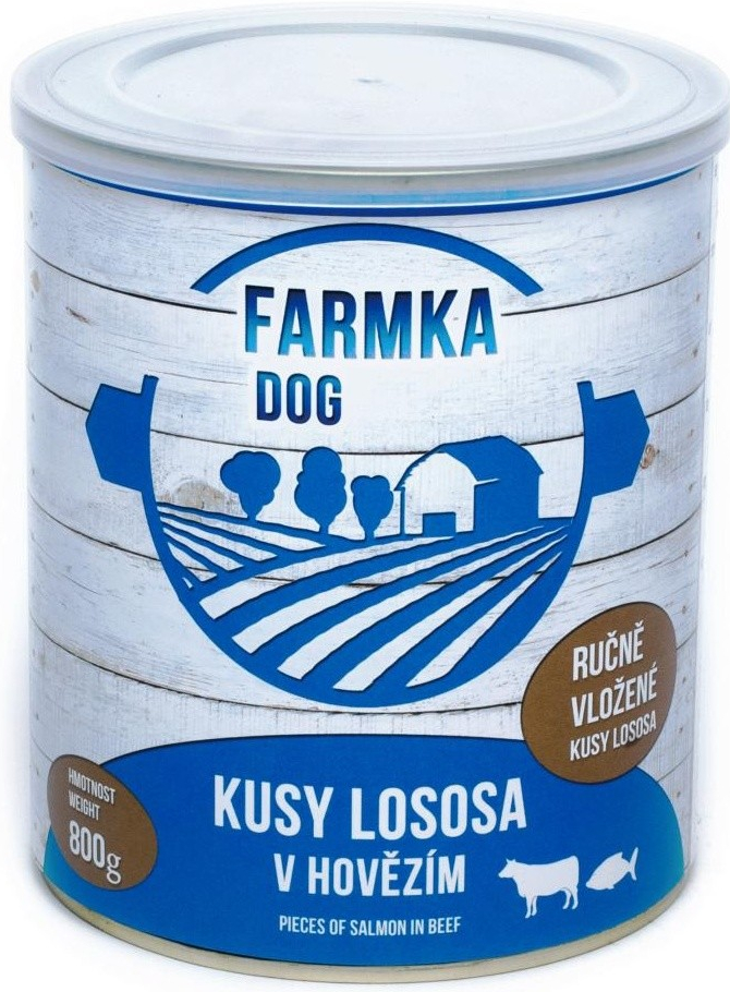 Sokol Falco Farmka Dog kusy lososa v hovězím 800 g