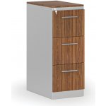 Primo Kovová zásuvková kartotéka s dřevěnými čely A4 3 zásuvky šedá/ořech – Zboží Dáma