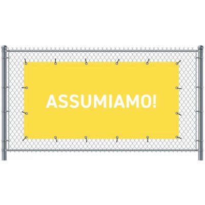 Jansen Display Standardní banner na plot 300 x 140 cm Přijímáme nové zaměstnance italština žlutá