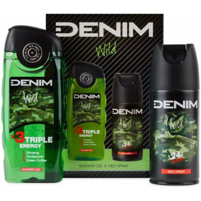 Denim Wild sprchový gel 250 ml + deospray 150 ml dárková sada