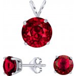 SILVEGO set stříbrných šperků s červeným křišťálem náušnice a přívěsek JJJS7RR1 – Zboží Dáma