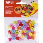 APLI Plastové knoflíky, mix tvarů a barev (60 ks)