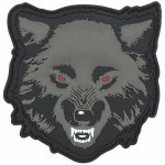 101INC nášivka 3D plastová VLK s červenýma očima velcro – Zboží Dáma