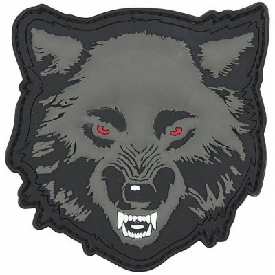 101INC nášivka 3D plastová VLK s červenýma očima velcro – Zboží Dáma