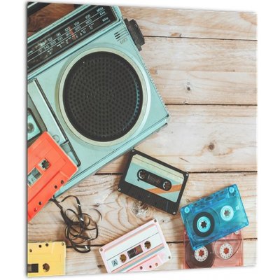 Skleněný obraz - Retro rádio, jednodílný 30x30 cm na skle – Zboží Mobilmania