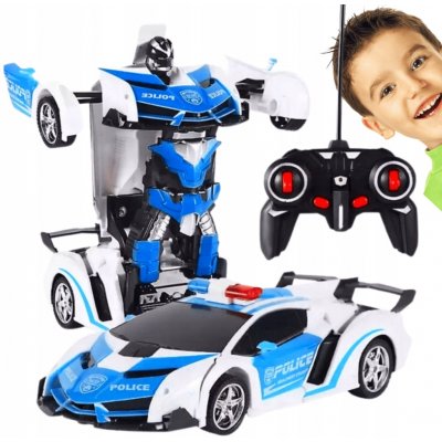 Lean Toys Policejní auto R/C 2v1, robot, zvuky a světla – Zboží Dáma