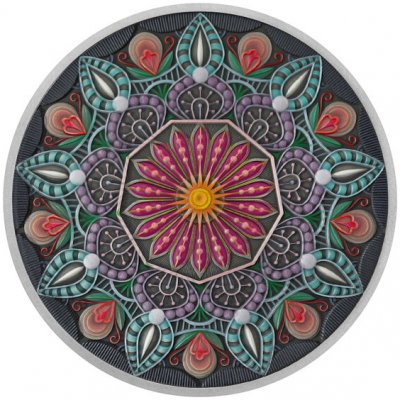 Česká mincovna Stříbrná medaile Mandala - síla a harmonie kolor stand 93,3 g – Zboží Dáma