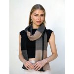 Kašmírská vlněná pašmína exclusive světle hnědo-černá – Zboží Dáma